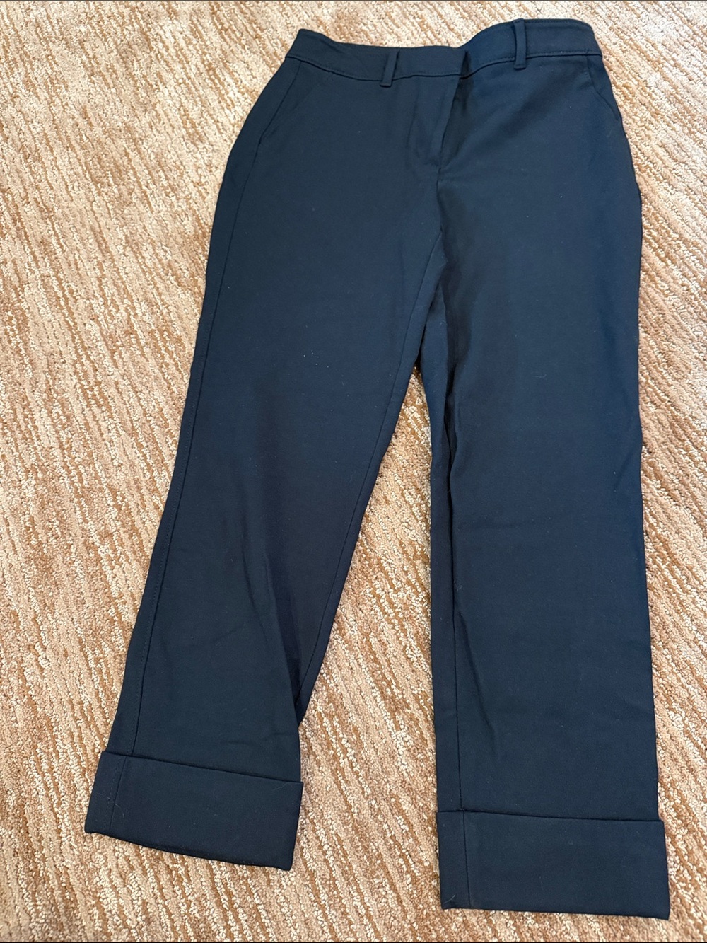 White House Black Market Black Cropped Cuff Dress Pants
